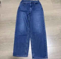 濃い青 ワイドレッグデニム