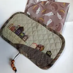 刺繍ポーチとハリネズミトートバッグセット