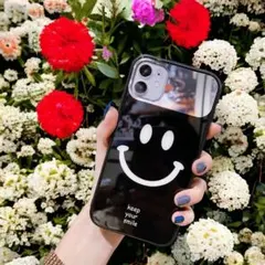 iPhone14 ケース スマイルミラー 鏡面加工 ミラー スマイル