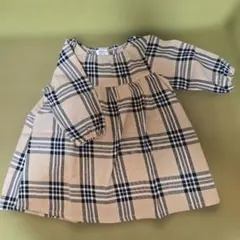 POLOBaby ベージュ・黒 チェック柄 ワンピース 80