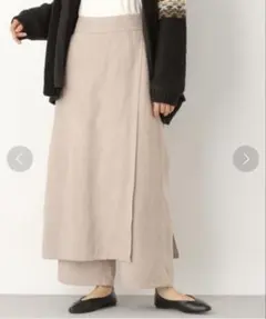 新品　LEPSIM フェイクスエードスカートライクパンツ 重ね着　レイヤード