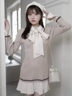 LIPSERVICE シャツドッキングプリーツワンピース