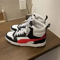 Puma ハイカットスニーカー ホワイト/ブラック/レッド