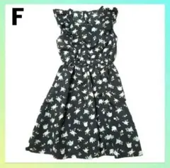 アースミュージックアンドエコロジー ノースリーブ バラ柄膝丈ワンピース