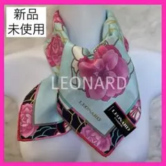 未使用　LEONARD PARIS シルクスカーフ 花柄 90cm イタリア 未使用 LEONARD PARIS シルクスカーフ 花柄 90cm イタリア 未