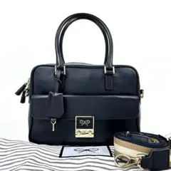 美品✨アニヤハインドマーチ カーカー 2way レザー 南京錠 ショルダーバッグ アニヤハインドマーチ レザー 2WAYショルダーバッグ カーカー 黒