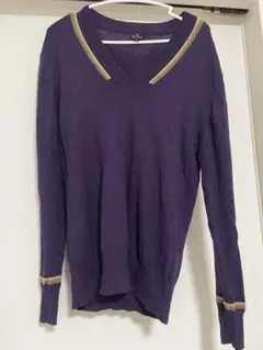 PS Paul Smith 羊毛100% Vネックニットセーター　紫系　Mサイズ