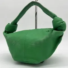 【美品】ボッテガヴェネタ ダブルノット ハンドバッグ レザー 本革 グリーン
