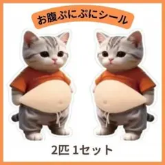 お腹ぷにぷにシール 立体 おなかぷくぷく 3D 猫 スクイーズ ステッカー