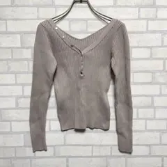 ● LIP SERVICE リップサービス 長袖 リブ ニット Vネック