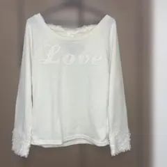 リズリサ ★薄手ニット⭐︎オフホワイト プードルファー