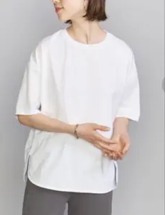 BEAUTY&YOUTH コットン ラウンドヘム ショートスリーブカットソー