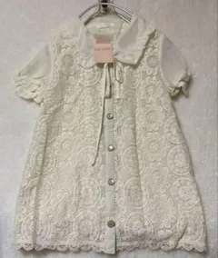 LIZ LISA アイボリー レース柄 半袖シャツ　未使用　タグ付き