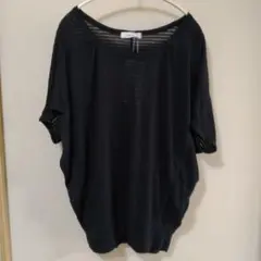 【新品】and.it アンド.イット★半袖カットソー ブラックドルマンスリーブのサムネイル