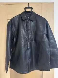 【新品/未使用】nanouniverse黒レザーシャツジャケット/メンズS