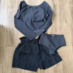 【CIAOPANIC TYPY】日焼け防止ワンマイル水着3点セット チャコール