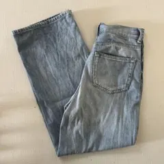 レディース ワイドストレートデニム ライトブルー ゆったり