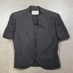 jun ashida 半袖ノーカラージャケット 日本製 黒