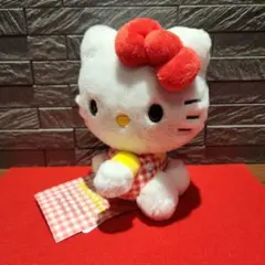 ハローキティ50周年アニバーサリーショップ限定 ぬいぐるみ ギンガム赤リボン