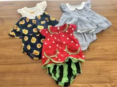 新品✨ 西松屋セパレートセット 花柄 ストライプ 70センチ