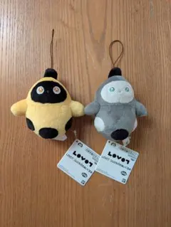 LOVOT ゴムひも付きぬいぐるみ　グレー・イエロー　　2点まとめ売り！