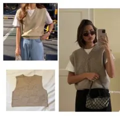 【新品】ニットベスト#zara #alexiastam #searoomlynn