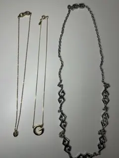 GIVENCHYロゴネックレス3点セット ヴィンテージ ゴールドシルバー