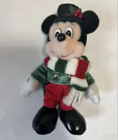 ミッキー ぬいぐるみバッジ クリスマス 35周年 レトロ ぬいば