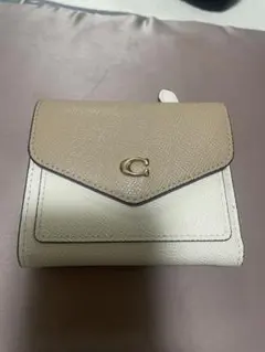 COACH ホワイトベージュ 三つ折財布