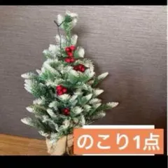 雪化粧の小型クリスマスツリー クリスマスツリー 電池式 ライト付き 緑