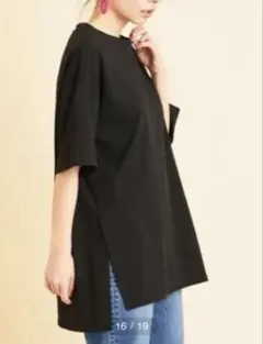 BY コットンワイドサイドスリットショートスリーブTシャツのサムネイル