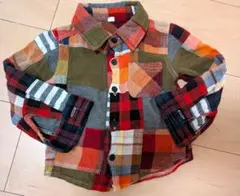 チェック柄コーデュロイシャツ　80cm