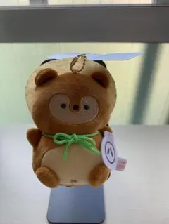 つぶらな瞳の縁起物 ぬいぐるみマスコット たぬき