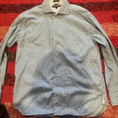 【格安出品】TOMMY HILFIGER 水色 チェック柄 シャツ L マチつき
