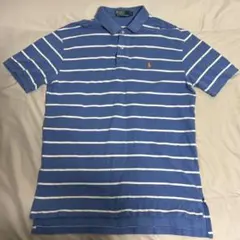 Polo by Ralph Lauren 青白ストライプ ポロシャツ　古着