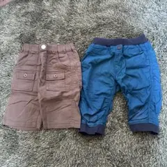 ハーフパンツ(ブラウンと青2枚セット)