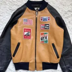 良品　トレードマーク　レザージャケット　ライダース　Lサイズ　カウレザー