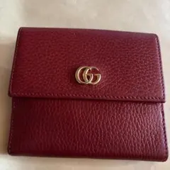 GUCCI 2つ折り財布 ggマーモント コンパクトウォレット 難アリ - メルカリ