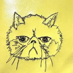 【送料無料／1点物】本革 猫刺繍 ブックカバー 文庫版　文庫本サイズ　レザー