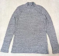 UNIQLO リブ ハイネックT 長袖 グレー Mサイズ