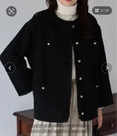 ノーカラー ブラックジャケット BLUEEAST