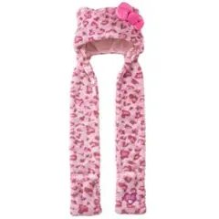 ユニバ ハローキティ ヒョウ柄 マフラーハット