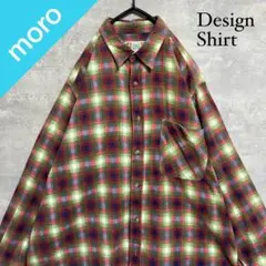 No.1746 VINTAGE 古着 総柄シャツ ネルシャツ 長袖 チェック柄