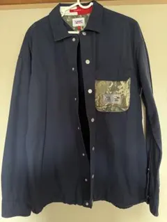 TOMMY HILFIGER ネイビー　ミリタリー　長袖シャツ