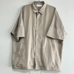 TIMELY WARNING シャツジャケット ベージュ L オーバー 半袖のサムネイル