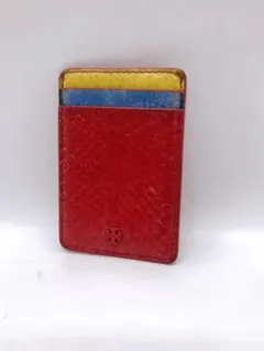 【14291】Tory Burch トリーバーチ カードケース 赤×青×黄