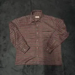 80〜90s Ralph Eton赤黒チェック 長袖シャツ