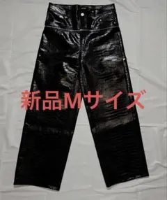 goar.archive クロコダイルパンツ　マットブラック GOAR】ZIPPER WAIST PANTS CROC BLACK | AURUM