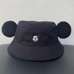ミッキーマウス 耳付き 黒 バケットハット