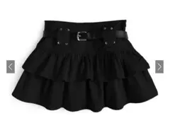 フリルティアードミニスカートパンツ